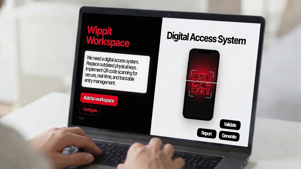 The Wippit AI Builder turning a plain-language request into a working system