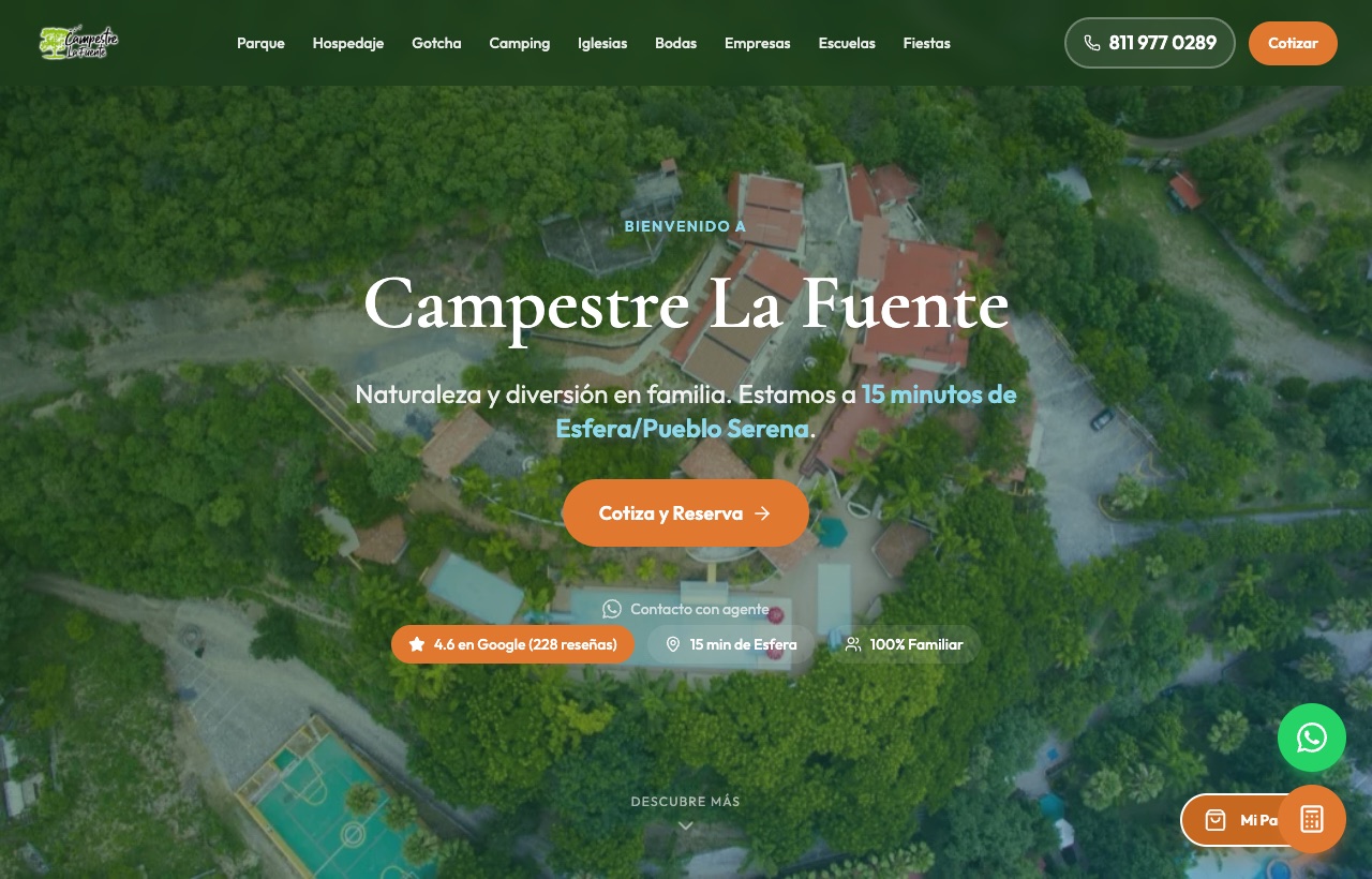 Campestre La Fuente, a nature park and events venue in Nuevo León, running on Wippit